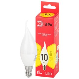 Лампа светодиодная LED BXS-10W-827-E14 R BXS 10Вт свеча на ветру E14 тепл. бел. ЭРА Б0051854