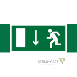 Знак безопасности NPU-3413.E10"Указ. двери эвакуационного выхода (лев.)" Белый свет a16521