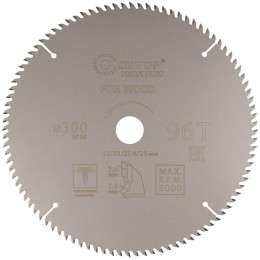 Диск пильный по дереву с тефлоновым покрытием 96Т Profi plus 300х2.0/3.0х32/30/25.4/20мм Cutop 75-30