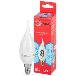 Лампа светодиодная RED LINE LED BXS-8W-840-E14 R 8Вт BXS свеча на ветру 4000К нейтр. бел. E14 Эра Б0