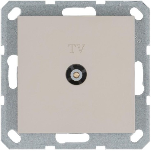 Розетка телевизионная проходная TV Ф9.5мм механизм тауп Jasmart G6002T