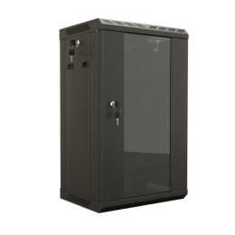 Шкаф настенный 10дюйм 15U 774.5х390х300 уст. размер 254мм со стеклянной дверью открывающиеся стенки