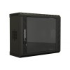 Шкаф настенный (19дюйм) 12U 650х600х250 со стеклянной дверью несъемные боковые панели (RAL 9004) (со