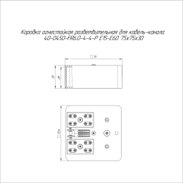 Коробка огнестойкая разветвительная для кабель-канала 40-0450-FR6.0-4-4-Р Е15-Е60 75х75х30 Промрукав