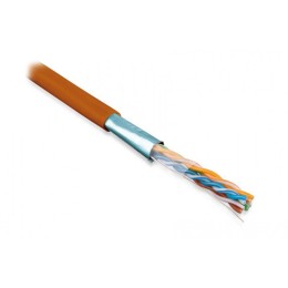 Кабель витая пара экранир. FTP (F/UTP) кат.5E 4 пары 24 AWG ОЖ solid экран-фольга LSZH (Low Smoke Ze