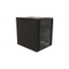 Шкаф настенный (19дюйм) 12U 650х600х800мм стеклянная дверь с перфорацией по бокам ручка с замком (RA