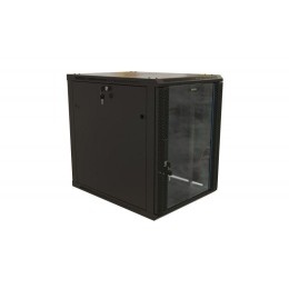 Шкаф настенный (19дюйм) 12U 650х600х800мм стеклянная дверь с перфорацией по бокам ручка с замком (RA
