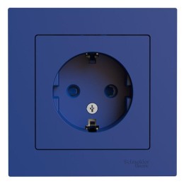Розетка AtlasDesign 16А с заземл. со шторками в сборе аквамарин SE ATN001144