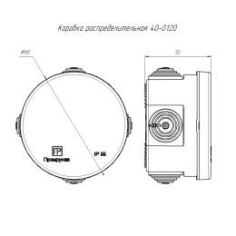 Коробка распределительная ОП безгалогенная (HF) 80х50 Промрукав 40-0120