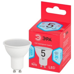 Лампа светодиодная RED LINE LED MR16-5W-840-GU10 R 5Вт MR16 софит 4000К нейтр. бел. GU10 Эра Б005068