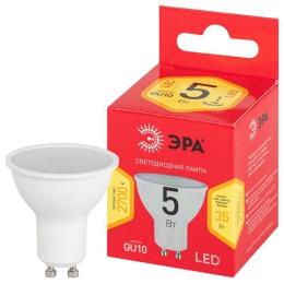 Лампа светодиодная RED LINE LED MR16-5W-827-GU10 R 5Вт MR16 софит 2700К тепл. бел. GU10 Эра Б0051852