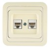 Розетка компьютерная 2-м СП Mimoza 16А IP20 крем./крем. Makel 25036