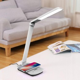 Светильник настольный KD-825 C01 LED 16Вт 230В 360лм 4500К рег. ярк. беспров. заряд. бел. Camelion 1