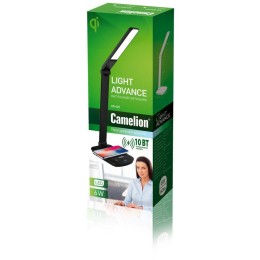 Светильник настольный KD-825 C02 LED 16Вт 230В 380лм 4500К рег. ярк. беспров. заряд. черн. Camelion