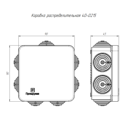 Коробка распределительная ОП безгалогенная (HF) атмосферостойкая 80х80х40 Промрукав 40-0215
