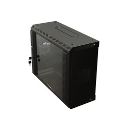 Шкаф настенный (19дюйм) 22U 1086х600х250 со стеклянной дверью несъемные боковые панели (RAL 9004) (с
