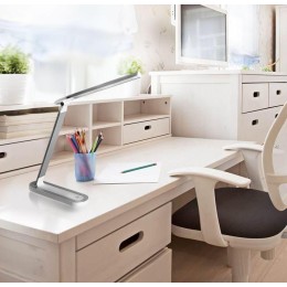 Светильник настольный KD-845 C03 LED 8.5Вт сенс. рег. яркости 3 цветов. темп. сереб.+бел. Camelion 1