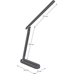 Светильник настольный KD-845 C03 LED 8.5Вт сенс. рег. яркости 3 цветов. темп. сереб.+бел. Camelion 1