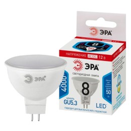 Лампа светодиодная STD LED MR16-8W-12V-840-GU5.3 8Вт MR16 софит 4000К нейтр. бел. GU5.3 12В Эра Б004