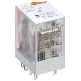 Реле интерфейсное ORM-1 4C 220В AC с LED и тест. кнопкой ONI ORM-1-4C-AC220V-L-B