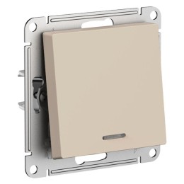Выключатель 1-кл. AtlasDesign с подсветкой (сх.1а) 10AX мех. песочн. SE ATN001213