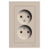 Розетка 2-м. AtlasDesign 16А без заземл. в сборе песочн. SE ATN001220