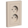 Розетка 2-м. AtlasDesign 16А без заземл. со шторками в сборе песочн. SE ATN001222