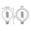 Лампа светодиодная филаментная Black Filament 5Вт G125 шар 1800К тепл. бел. E27 190лм GAUSS 10138021