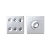 Комплект выключателя 6-кл. сенсорн. + регулятор Т1 KNX; RJ12 алюм. Simon82 Sense 8400673-093