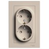 Розетка 2-м. AtlasDesign 16А с заземл. со шторками в сборе песочн. SE ATN001226