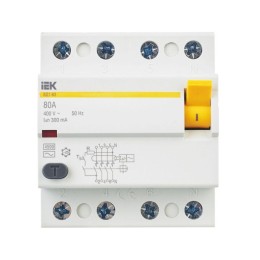 Выключатель дифференциального тока (УЗО) 4п 80А 300мА тип AC ВД1-63 KARAT IEK MDV10-4-080-300