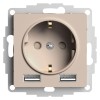 Розетка AtlasDesign 16А с 2-мя заряд. устройствами USB тип A+A 5В/2.4А 2х5В/1.2А механизм песочн. SE