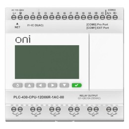 Модуль ЦПУ ПЛК 430 12 DI 6 RO 220В AC с Ethernet портом с экраном ONI PLC-430-CPU-12D06R-1AC-00