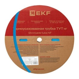 Трубка термоусадочная ТУТ нг 16/8 син. (уп.100м) EKF tut-16-g
