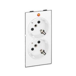 Розетка 2-м СП Simon Connect 16А IP20 250В 2х2P+E с заземл. с индикацией S-модуль механизм бел. Simo