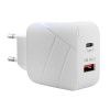 Адаптер сетевой 18Вт 1USB+1Type C 100-220В 5-9В/3А QC коробка бел. Ergolux 15252