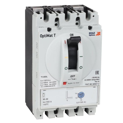 Выключатель автоматический OptiMat T160H M 160A 3P КЭАЗ 356207