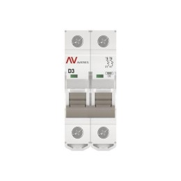 Выключатель автоматический модульный 2п D 3А 10кА AV-10 AVERES EKF mcb10-2-03D-av
