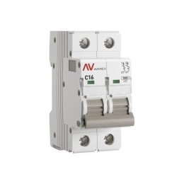 Выключатель автоматический модульный 2п C 16А 10кА AV-10 AVERES EKF mcb10-2-16C-av