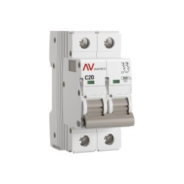 Выключатель автоматический модульный 2п C 20А 10кА AV-10 AVERES EKF mcb10-2-20C-av