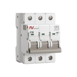 Выключатель автоматический модульный 3п C 10А 10кА AV-10 AVERES EKF mcb10-3-10C-av