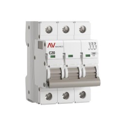 Выключатель автоматический модульный 3п C 20А 10кА AV-10 AVERES EKF mcb10-3-20C-av