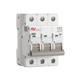 Выключатель автоматический модульный 3п B 50А 10кА AV-10 AVERES EKF mcb10-3-50B-av