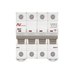 Выключатель автоматический модульный 4п D 63А 10кА AV-10 AVERES EKF mcb10-4-63D-av