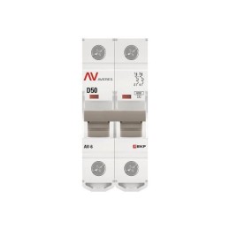 Выключатель автоматический модульный 2п D 50А 6кА AV-6 AVERES EKF mcb6-2-50D-av