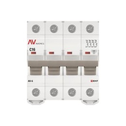 Выключатель автоматический модульный 4п C 16А 6кА AV-6 AVERES EKF mcb6-4-16C-av