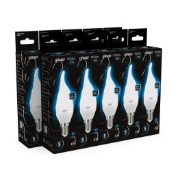 Лампа светодиодная Black 9.5Вт свеча на ветру 6500К холод. бел. E14 950лм GAUSS 104101310