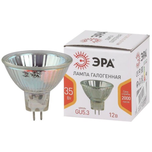 Лампа галогенная STD GU5.3-MR16-35W-12V-CL MR16 35Вт софит GU5.3 нейтр. бел. 12В ЭРА Б0051797