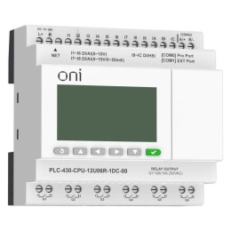 Модуль ЦПУ ПЛК 430 4 DI 6 UI (0-10В/DI) 2 UI (0-10В/0-20мА/DI) 6 RO 24В DC с Ethernet портом с экран