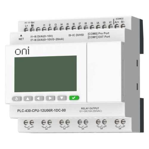 Модуль ЦПУ ПЛК 430 4 DI 6 UI (0-10В/DI) 2 UI (0-10В/0-20мА/DI) 6 RO 24В DC с Ethernet портом с экран